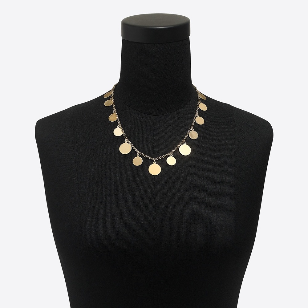J. CREW Golden Disc Charm Necklace